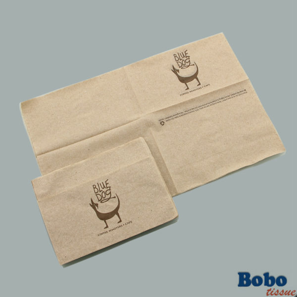 Unbleached post consumer recycled napkin