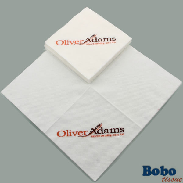 Paper napkin with 2 color logo printing