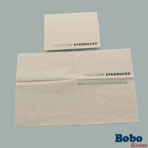 Mid fold brown napkin